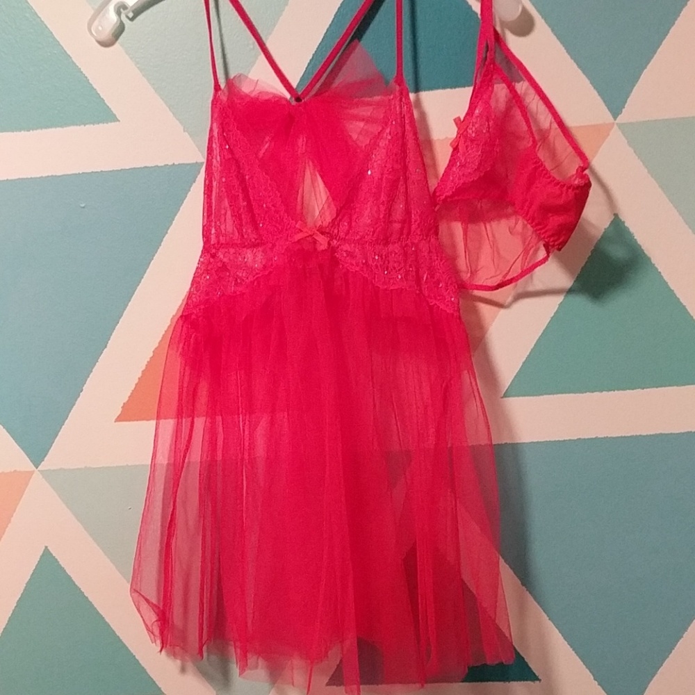 NWOT VS Bow Racerback Babydoll Set